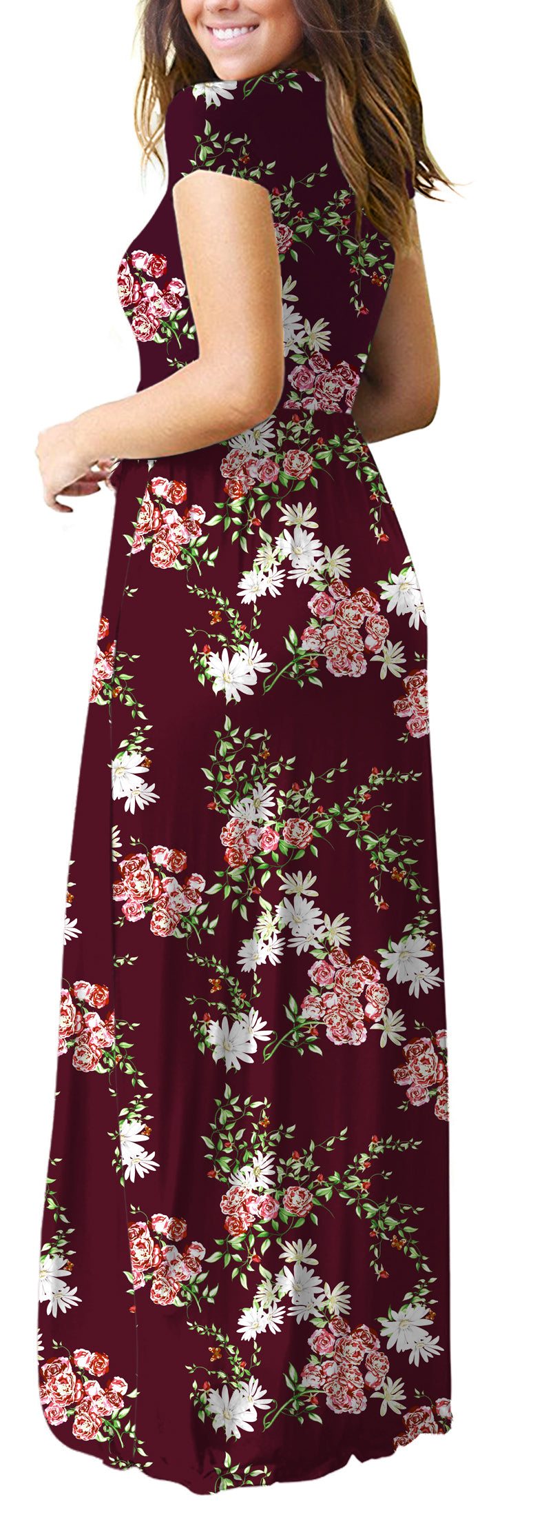 Floral Wine Red3