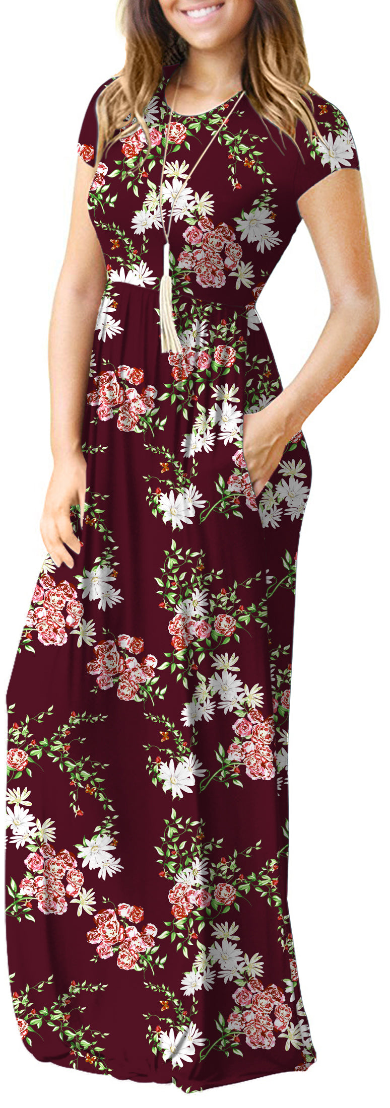 Floral Wine Red2