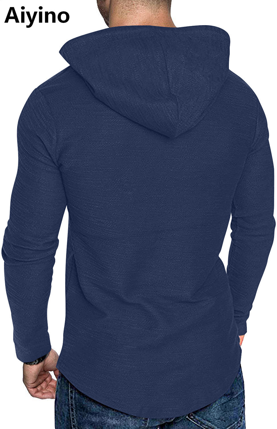 Aiyino Men's Long Sleeve Athletic Hoodies Sport Sweatshirt Solid Color Fashion Pullover