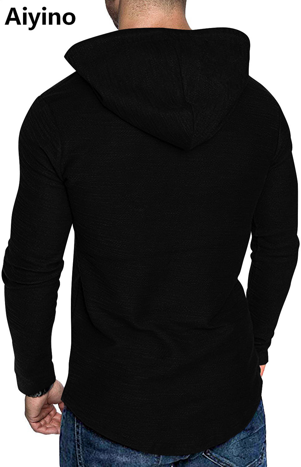 Aiyino Men's Long Sleeve Athletic Hoodies Sport Sweatshirt Solid Color Fashion Pullover