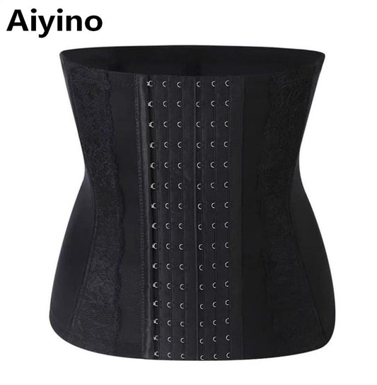 Aiyino Waist Trainer for Women Corset Cincher Body Shaper Girdle Trimmer with Steel Bones Extender