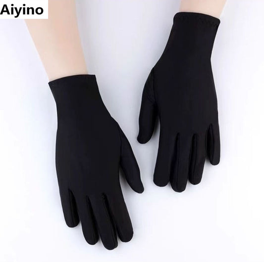 Aiyino Short Opera Satin Gloves Wrist Banquet Gloves Tea Party Dancing Gloves