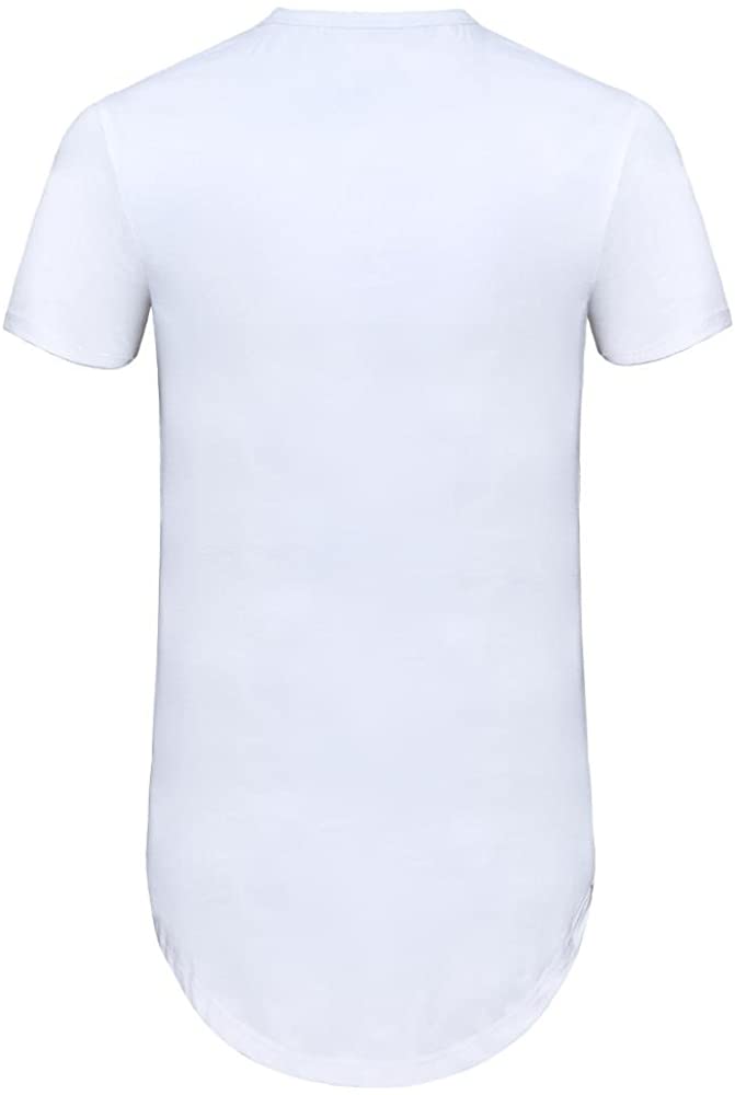 Aiyino Men's Hipster Hip Hop T-Shirt with Side Zipper Trim