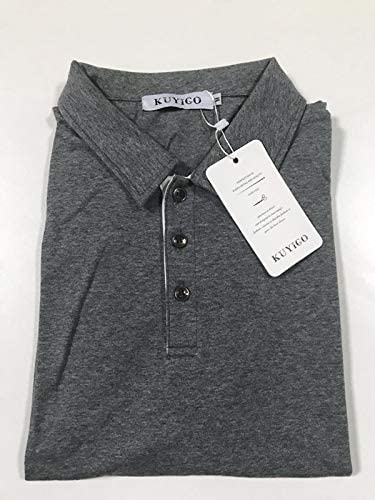 KUYIGO Men's Short & Long Sleeve Polo Shirts Casual Slim Fit Basic Designed Cotton Shirts