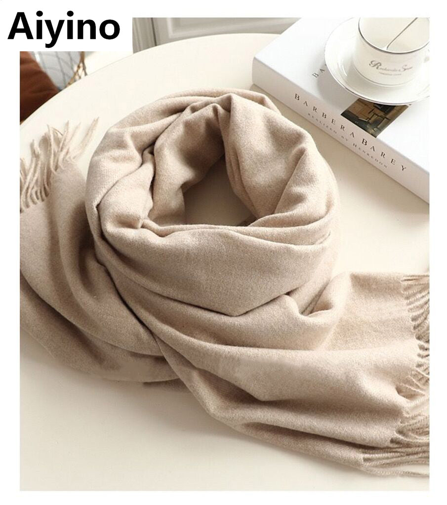 Aiyino Womens Winter Scarf Cashmere Feel Pashmina Shawl Wraps Soft Warm Blanket Scarves for Women