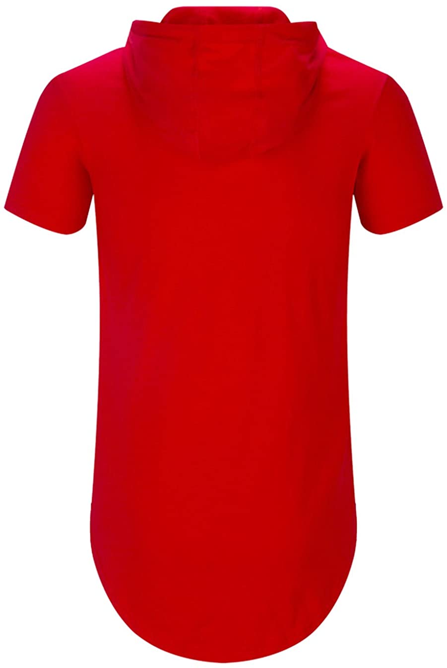 Aiyino Men's Hipster Hip Hop Short/Long Sleeve Longline Pullover Hoodies Side Zipper T Shirt