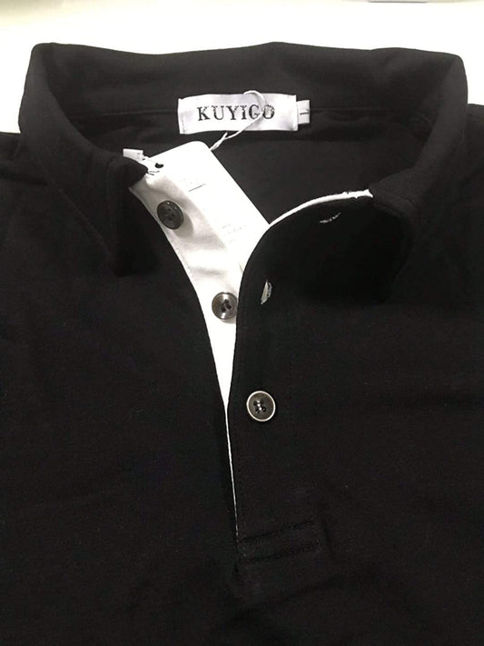KUYIGO Men's Short & Long Sleeve Polo Shirts Casual Slim Fit Basic Designed Cotton Shirts