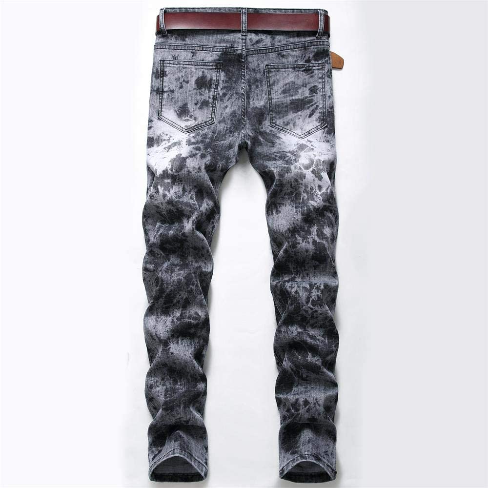 Aiyino Men's Slim Fit Straight Leg Denim Hip Hop Biker Stretchy Jeans