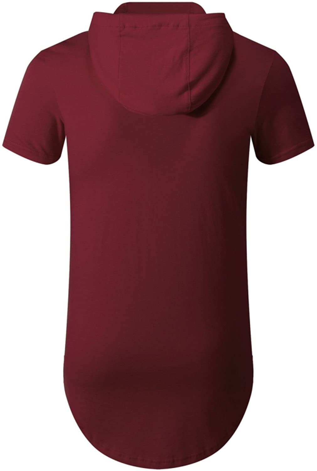 Aiyino Men's Hipster Hip Hop Short/Long Sleeve Longline Pullover Hoodies Side Zipper T Shirt