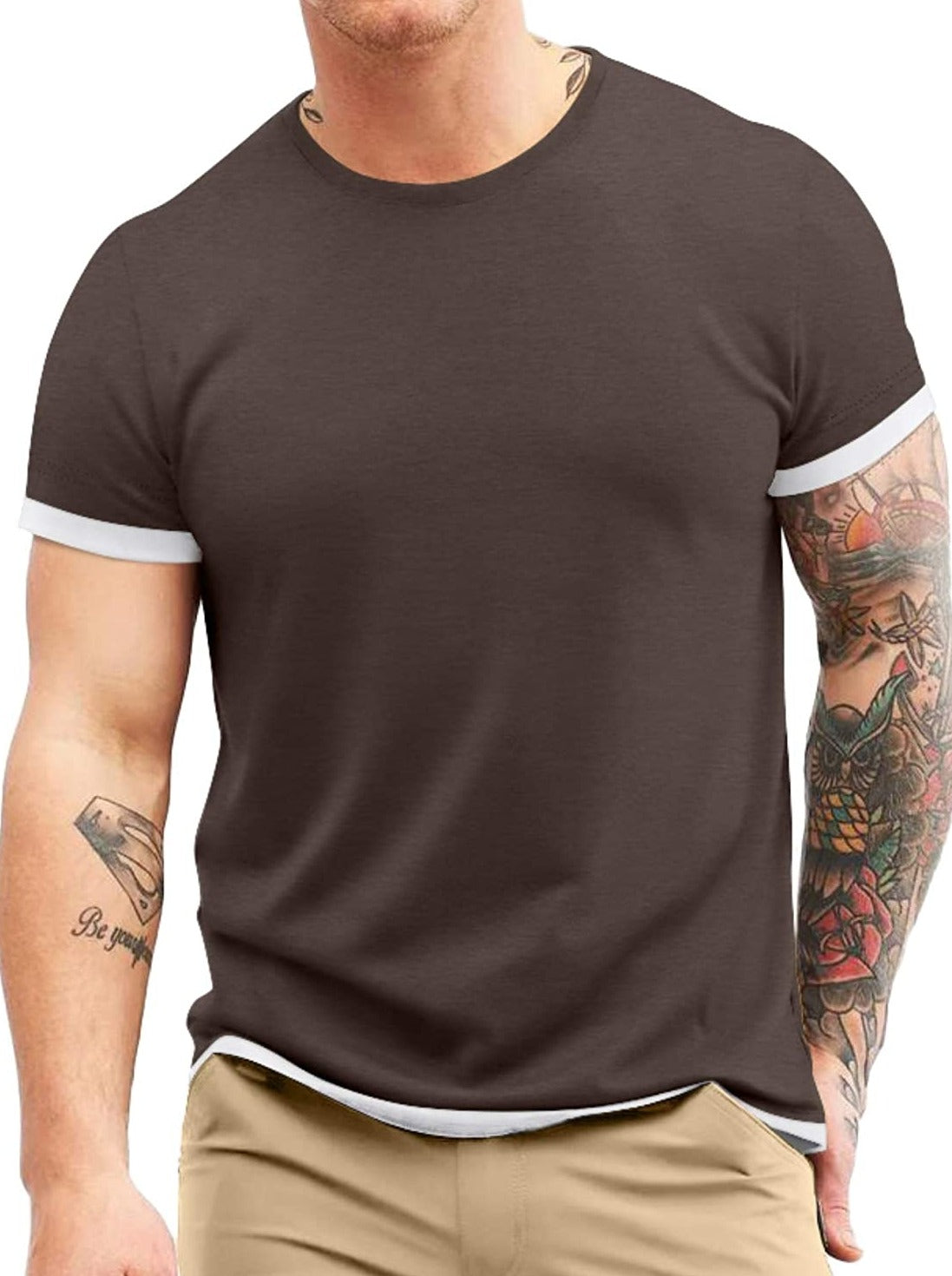 Aiyino Men's S-5XL Short Sleeve Athletic T-Shirt Classic Top Casual Workout Sports Summer Shirts