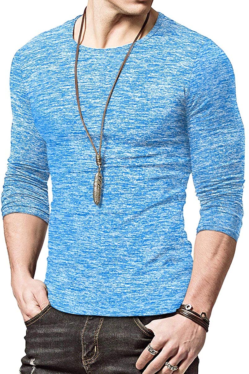 KUYIGO Mens Active School Running Shirt Gym Workout Quick Dry Crew Neck Short Sleeve Tops