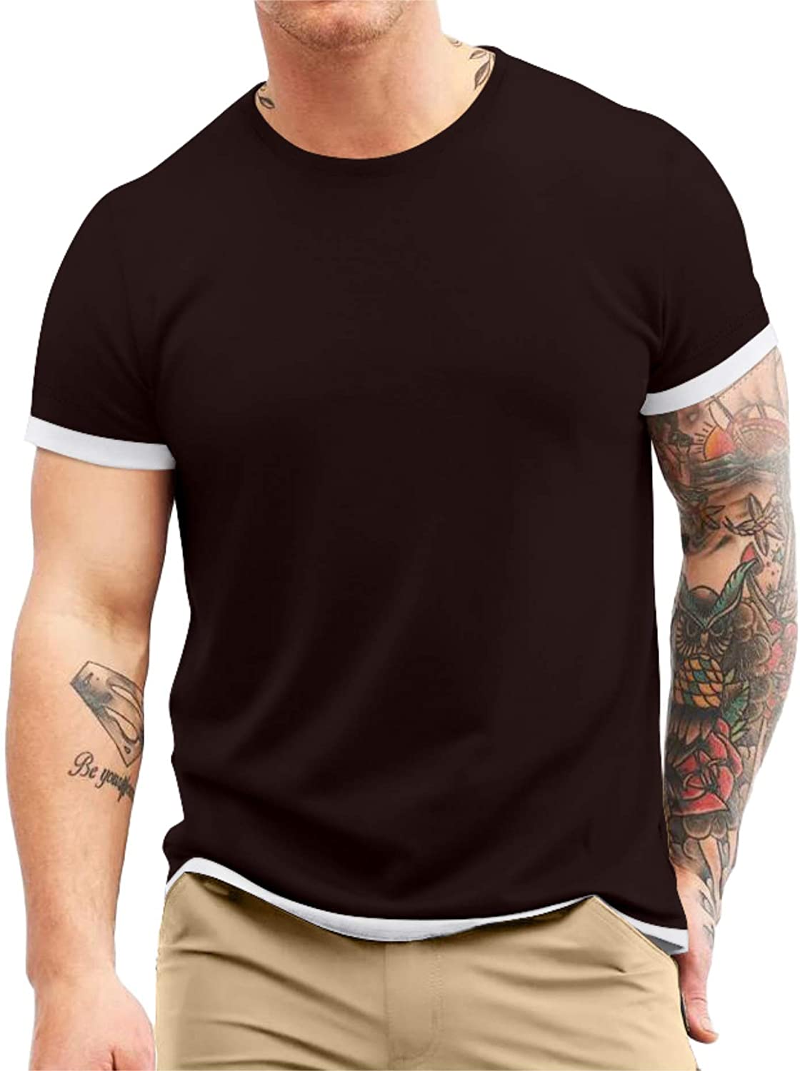 Aiyino Men's S-5XL Short Sleeve Athletic T-Shirt Classic Top Casual Workout Sports Summer Shirts