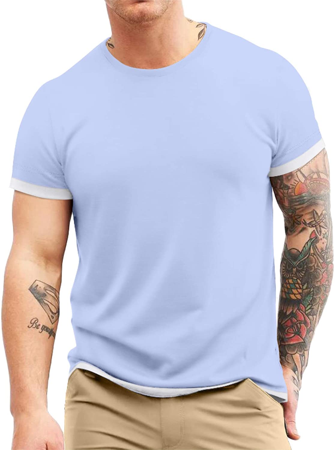 Aiyino Men's S-5XL Short Sleeve Athletic T-Shirt Classic Top Casual Workout Sports Summer Shirts