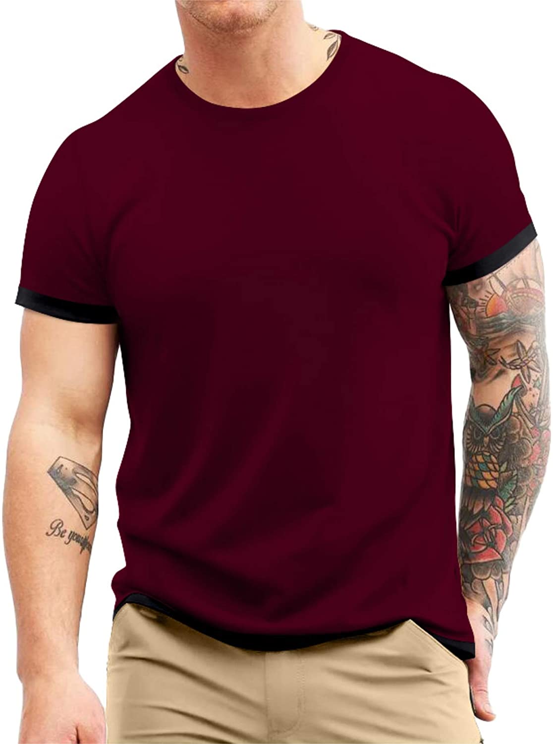 Aiyino Men's S-5XL Short Sleeve Athletic T-Shirt Classic Top Casual Workout Sports Summer Shirts
