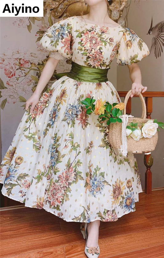 Aiyino Women's Renaissance Medieval Costume Dress Masquerade Vintage Gothic Floor Length Long Dress Cosplay Retro Gown