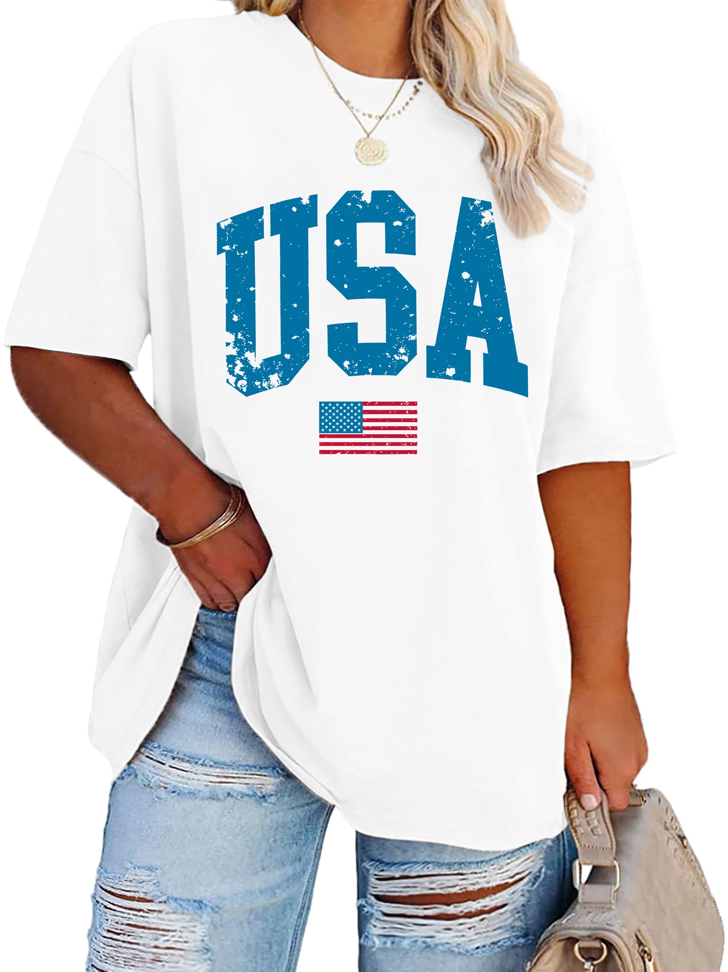 White BLUSA t-shirt with graphic