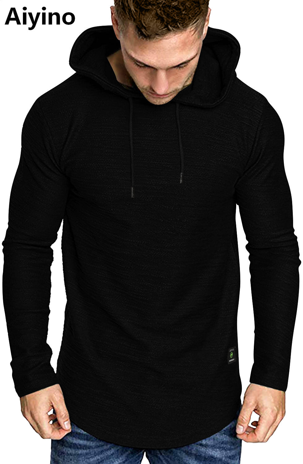 Aiyino Men's Long Sleeve Athletic Hoodies Sport Sweatshirt Solid Color Fashion Pullover