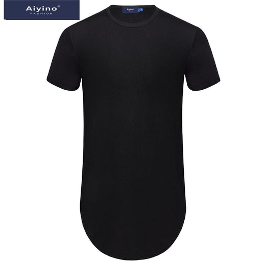 Aiyino Men's Hipster Hip Hop Short Sleeve T-shirt With Zipper Trim