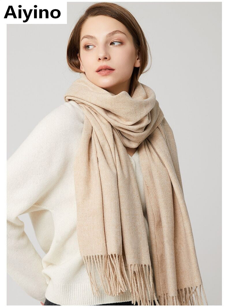 Aiyino Womens Winter Scarf Cashmere Feel Pashmina Shawl Wraps Soft Warm Blanket Scarves for Women