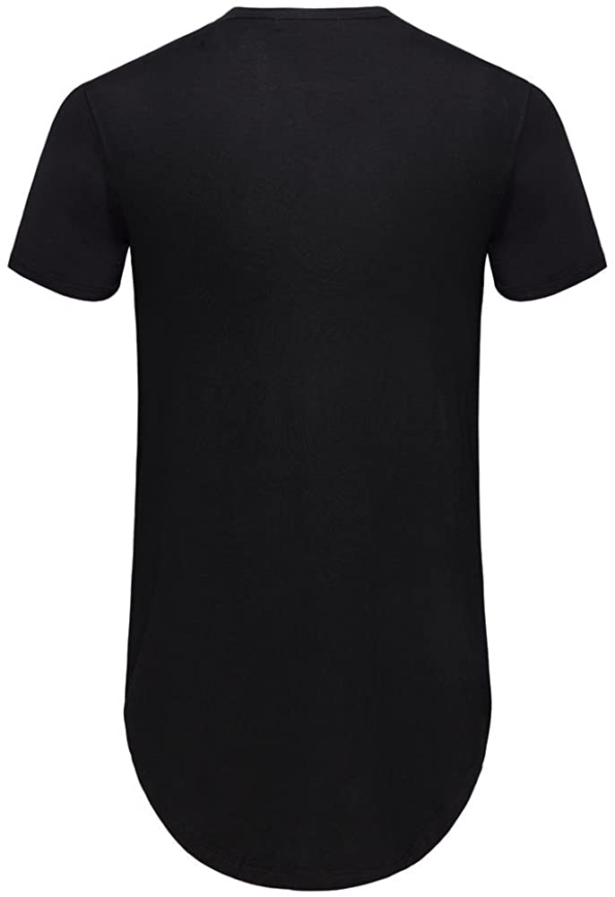 Aiyino Men's Hipster Hip Hop T-Shirt with Side Zipper Trim