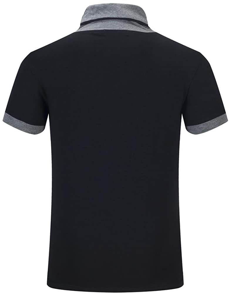 Men's 100% Cotton Thick Casual V-Neck T-Shirt – Black Short Sleeve Basic Tee By Gemrock