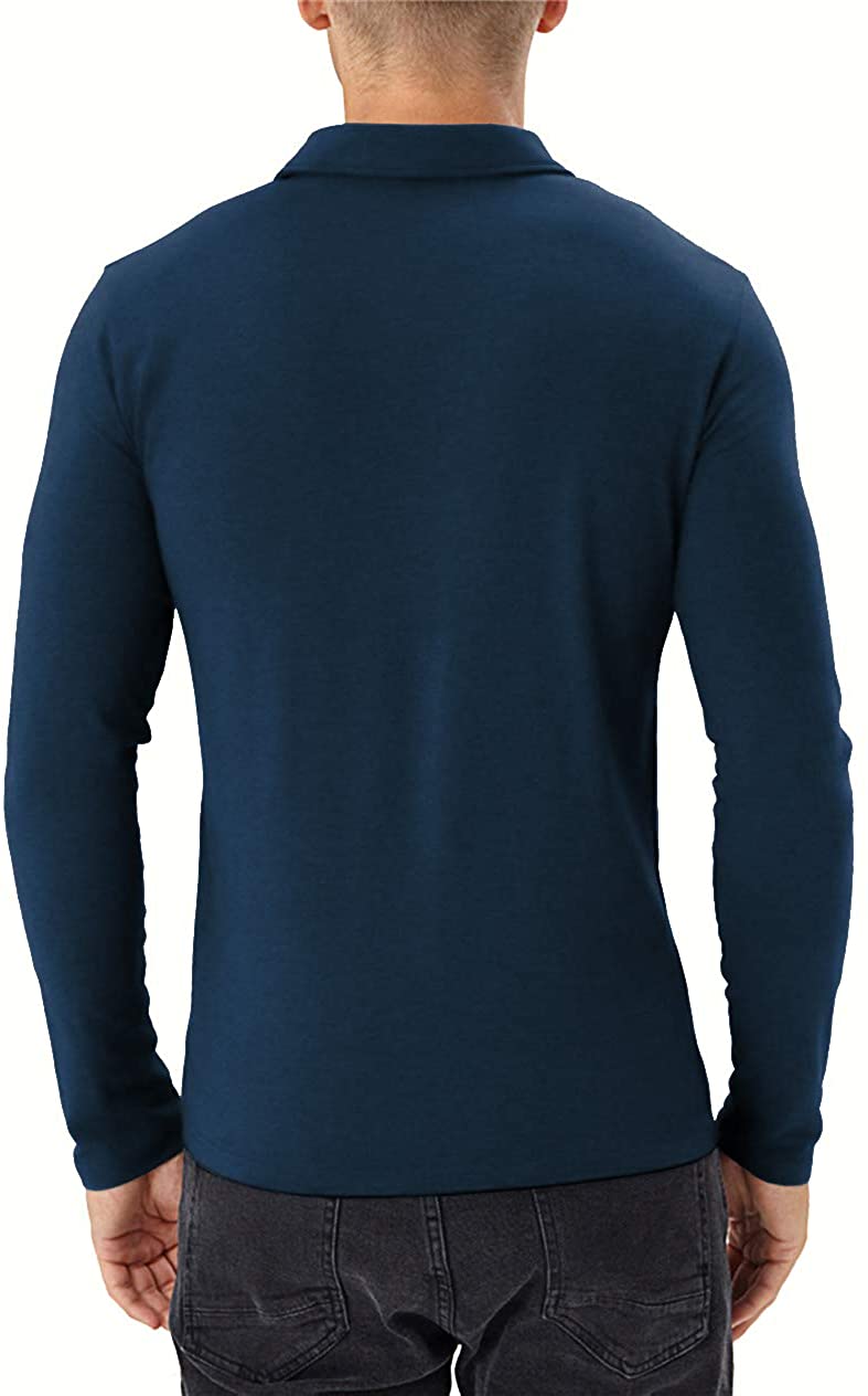 Aiyino Men's Short/Long Sleeve Polo Shirts Casual Slim Fit Basic Designed Cotton Shirts