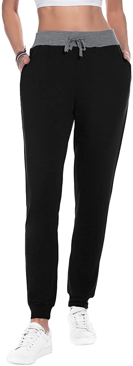 YUNDAI Women Joggers Cozy Cotton Sweatpants Tapered Active Yoga Lounge Track Pants with Pockets