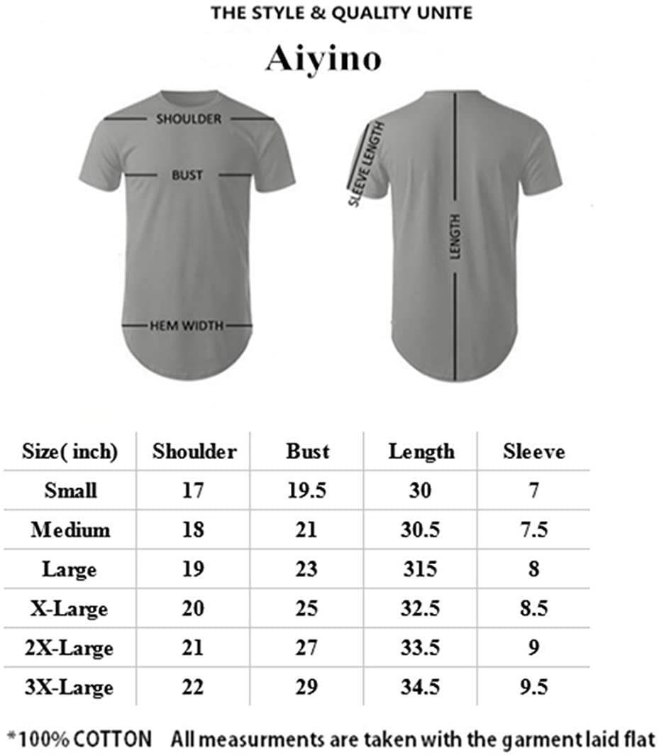 Aiyino Men's Hipster Hip Hop T-Shirt with Side Zipper Trim