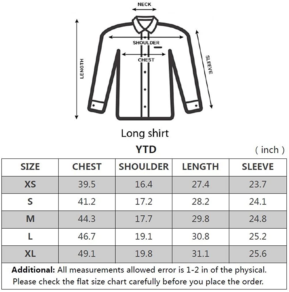 YTD Men's 100% Cotton Long Sleeve Plaid Slim Fit Button Down Dress Shirt