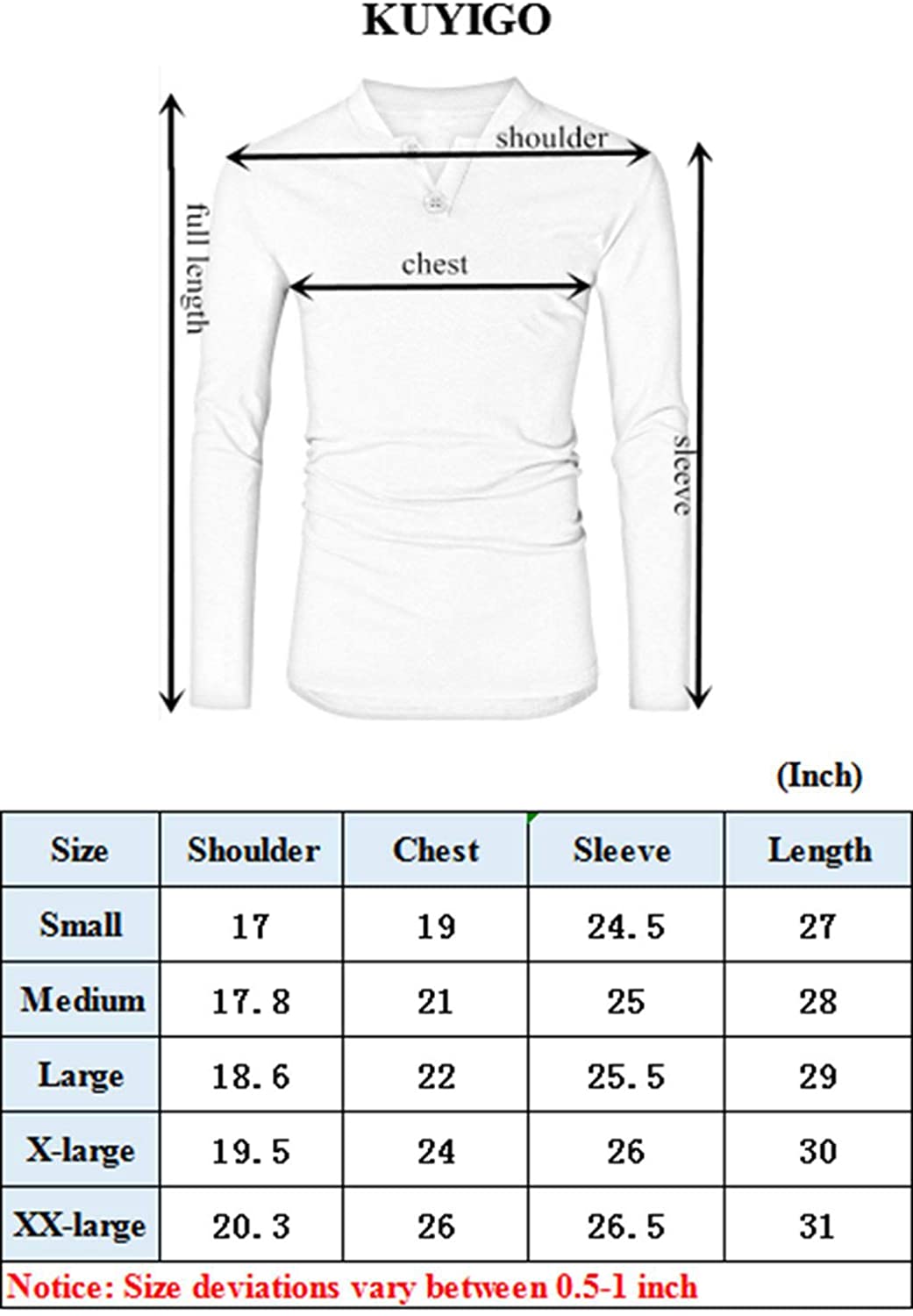 KUYIGO Mens Slim Fit Short& Long Sleeve Beefy Fashion Casual Henley T Shirts of Cotton Shirts