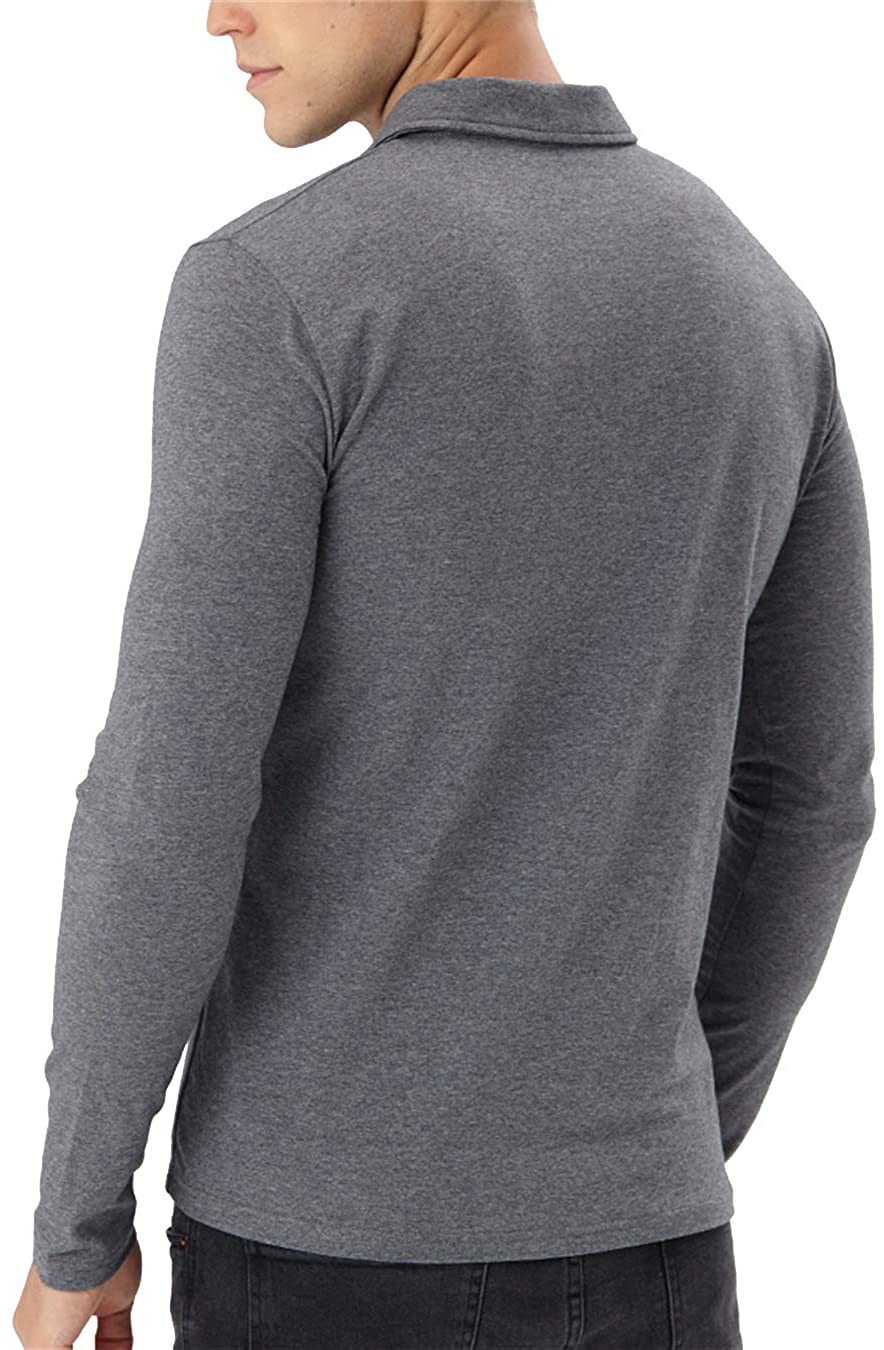 Aiyino Men's Short/Long Sleeve Polo Shirts Casual Slim Fit Basic Designed Cotton Shirts