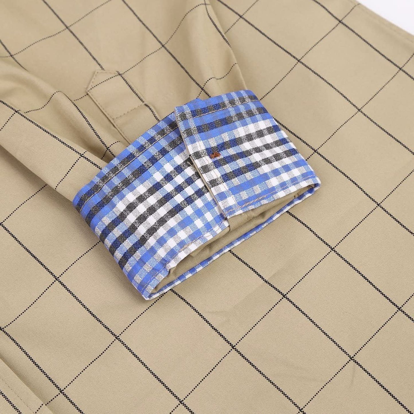 YTD Men's 100% Cotton Long Sleeve Plaid Slim Fit Button Down Dress Shirt