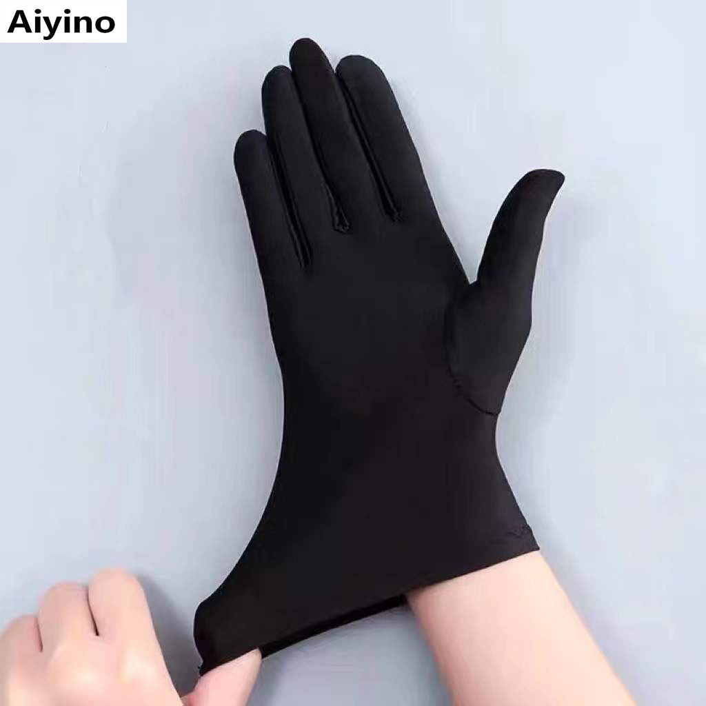 Aiyino Short Opera Satin Gloves Wrist Banquet Gloves Tea Party Dancing Gloves