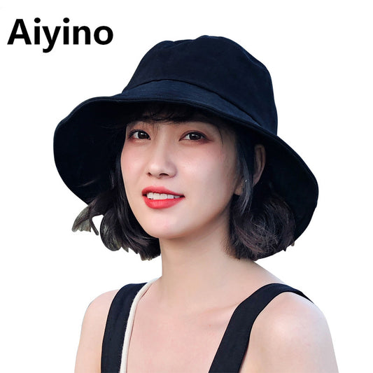Aiyino Women Sun Beach Hat Teens Girls Wide Brim Summer Fisherman's Caps