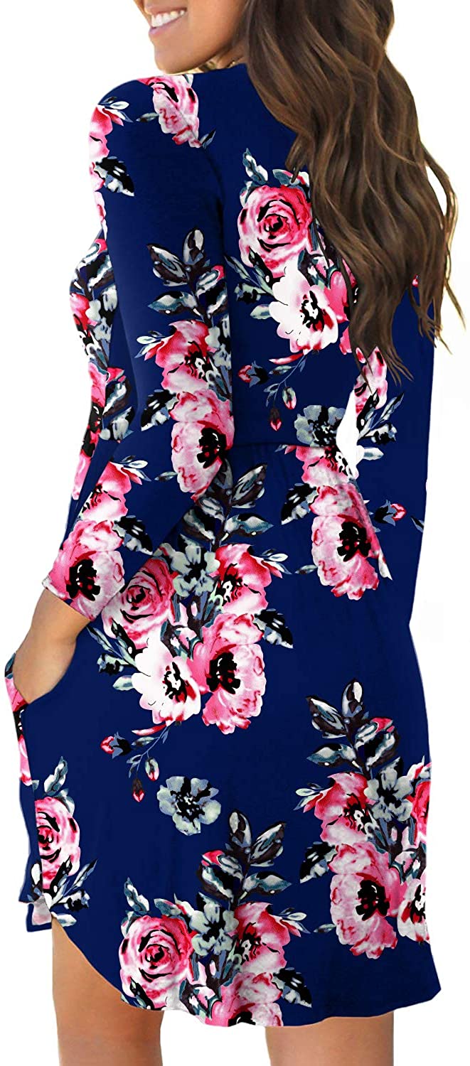 YUNDAI Women Summer Casual Sleeveless Boho Floral Elastic Sundress Loose Swing Short Dress with Pockets