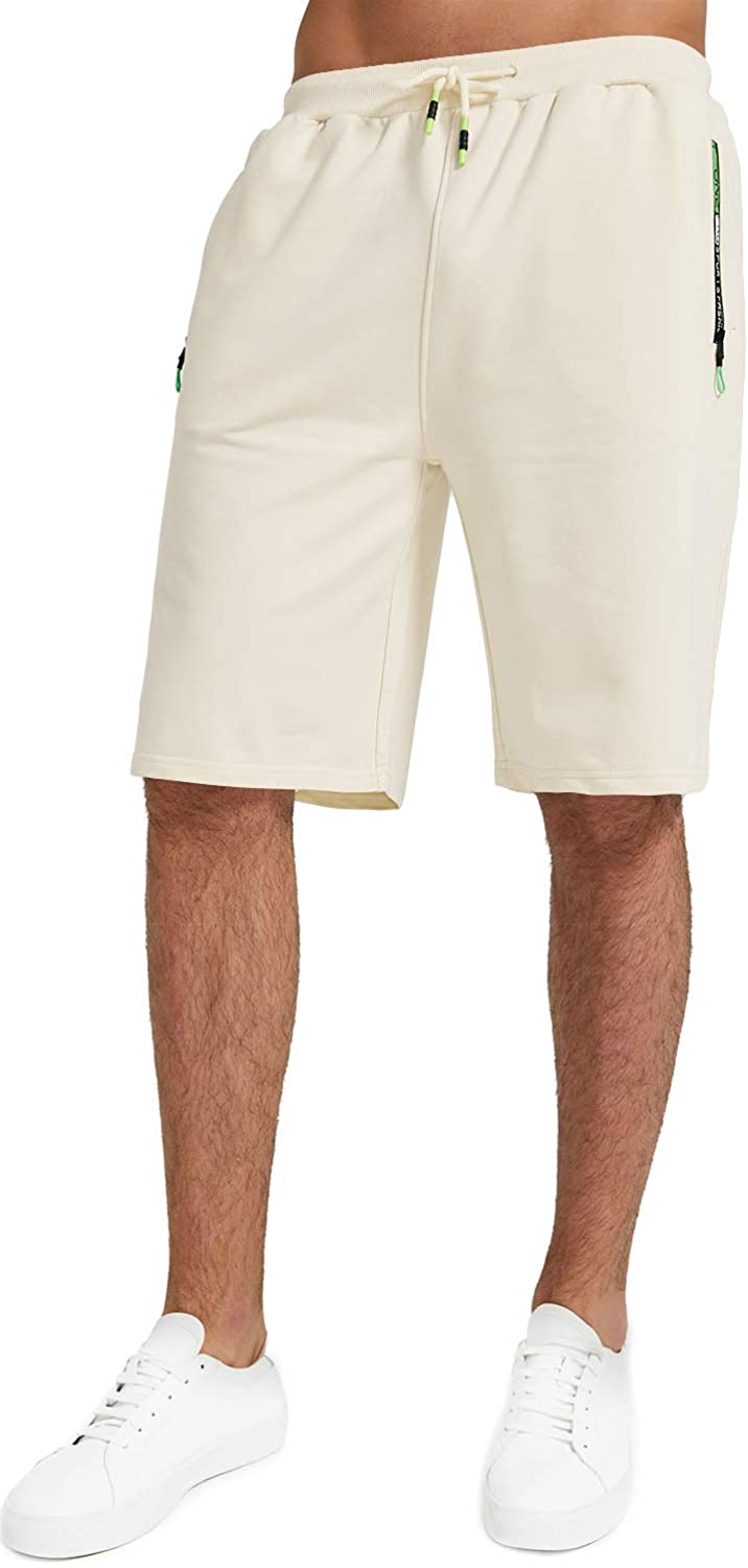 YTD Men's Shorts Casual Classic Fit Drawstring Summer Beach Shorts with Elastic Waist and Pockets