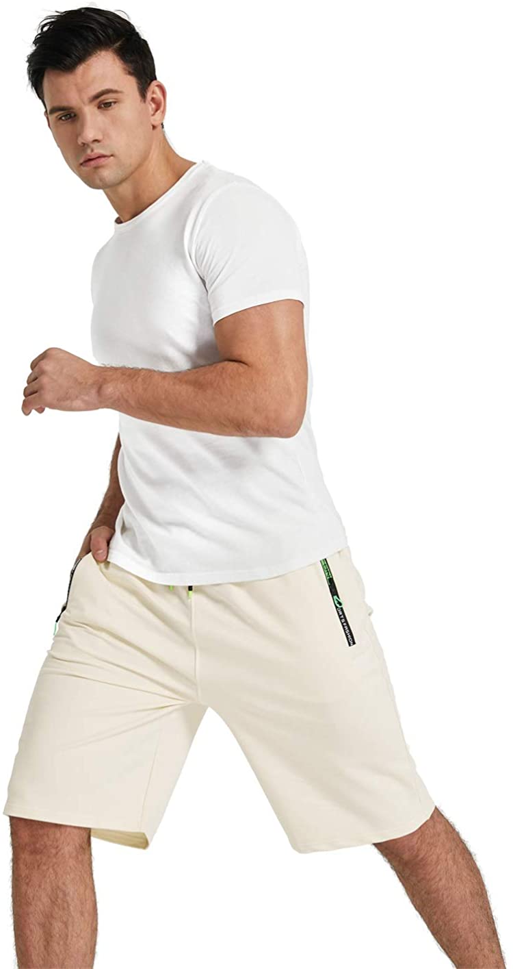 YTD Men's Shorts Casual Classic Fit Drawstring Summer Beach Shorts with Elastic Waist and Pockets