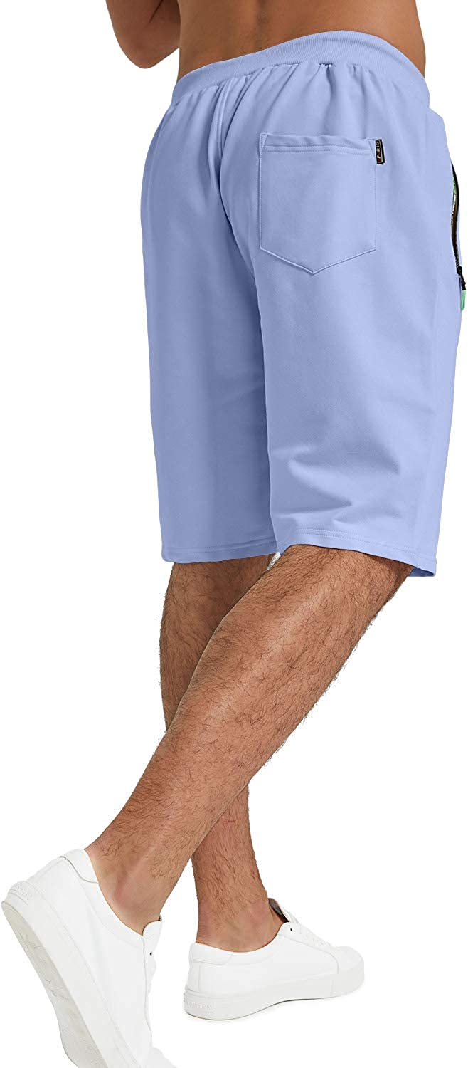 YTD Men's Shorts Casual Classic Fit Drawstring Summer Beach Shorts with Elastic Waist and Pockets