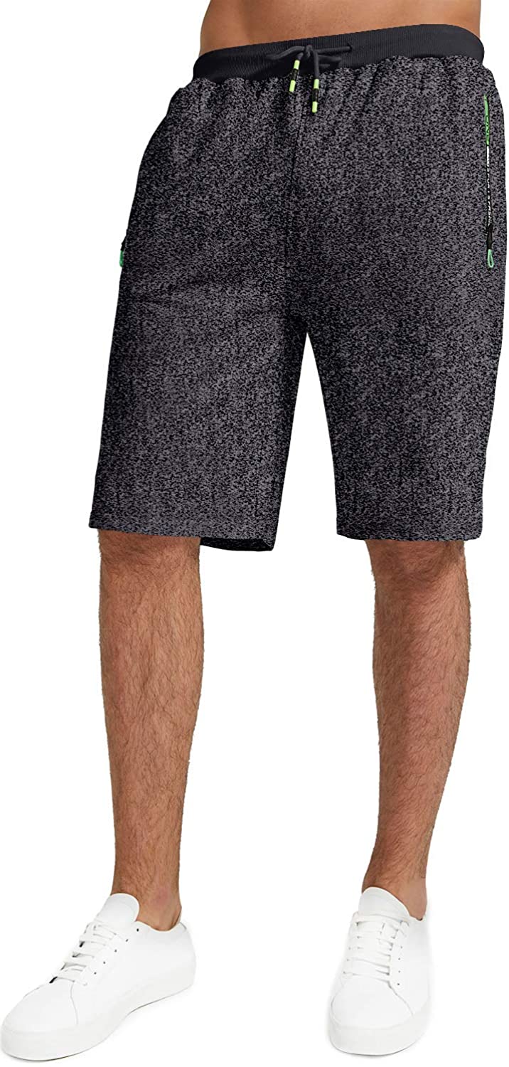 YTD Men's Shorts Casual Classic Fit Drawstring Summer Beach Shorts with Elastic Waist and Pockets