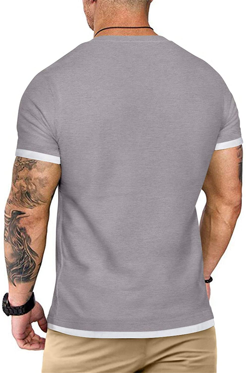Aiyino Men's S-5XL Short Sleeve Athletic T-Shirt Classic Top Casual Workout Sports Summer Shirts