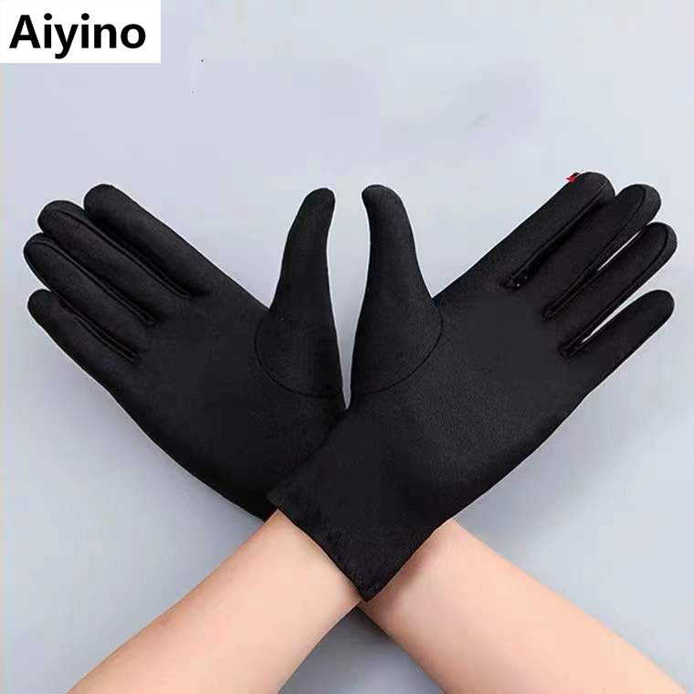 Aiyino Short Opera Satin Gloves Wrist Banquet Gloves Tea Party Dancing Gloves